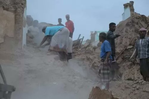 اثار كارثية في حصر اولي لأضرار الامطار بتريم