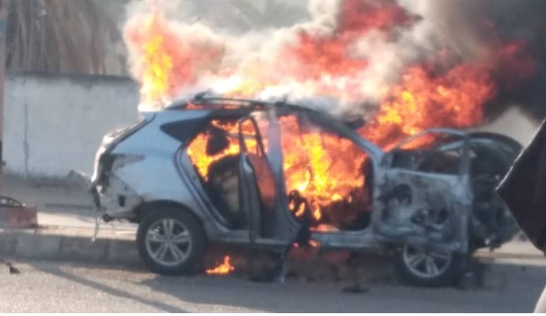 شاهد أول فيديو للحظة تفجير سيارة رشا وزوجها بعدن  