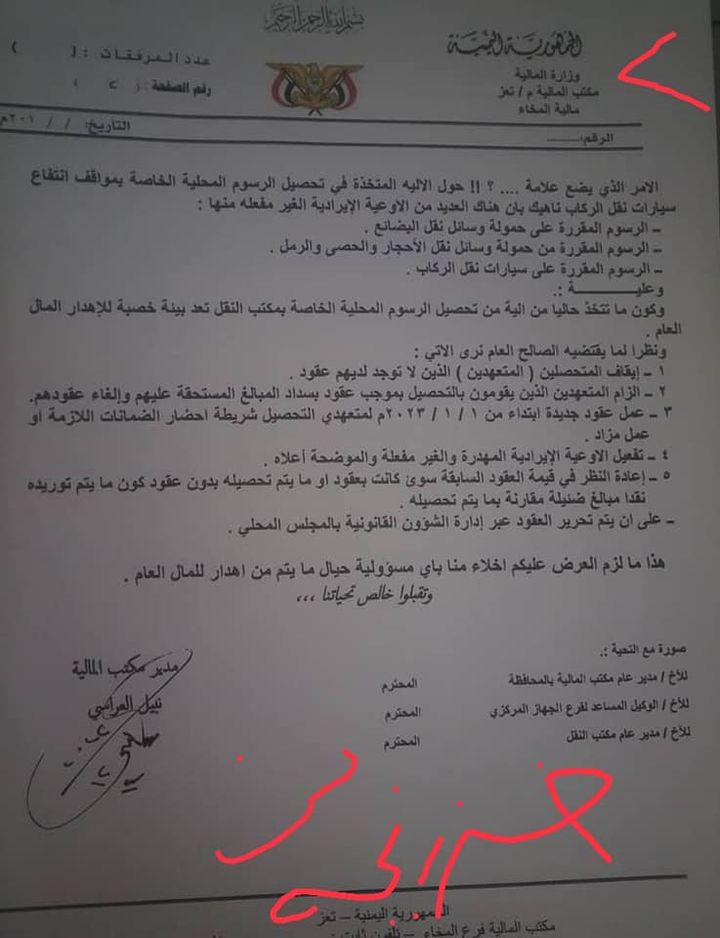 وثائق تكشف لاول مرة نهب ايرادات الدولة بالمخا