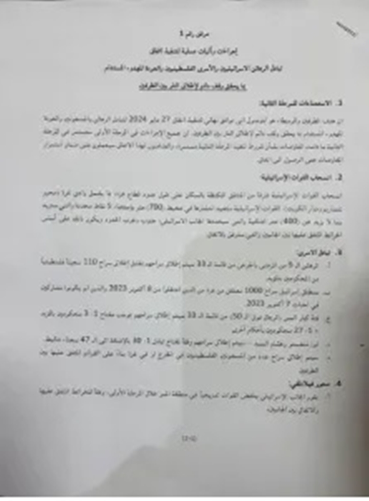 قطر تنشر اتفاق ايقاف حرب غزة