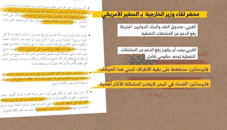 الحوثيون يواصلون تسريب اسرار الدولة (وثيقة)